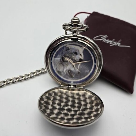 Wolf Pocket Watch on chain with clip - Picture 3 of 3
